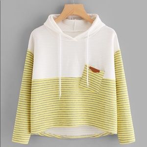 Contrast Striped High Low Sweatshirt
